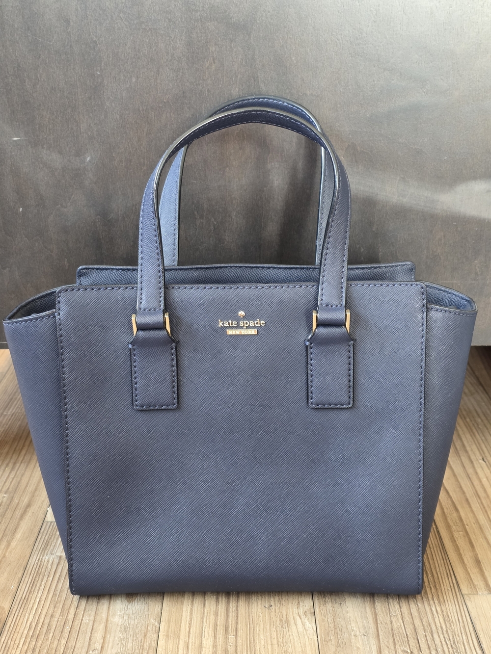 Test - Kate spade navy saffiano leather structured satchel